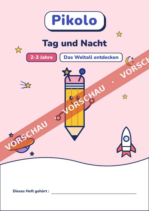 Spielerisches Heft Tag und Nacht, 2-3 Jahre