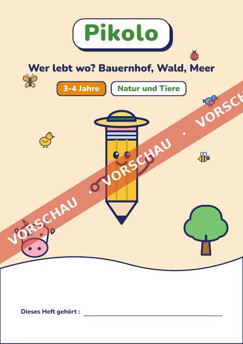 Spielerisches Heft Wer lebt wo?, 3-4 Jahre