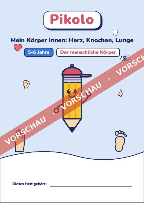 Spielerisches Heft Mein Körper innen, 5-6 Jahre