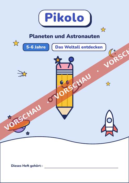 Spielerisches Heft Planeten und Astronauten, 5-6 Jahre
