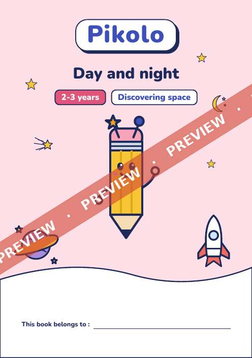 Fun theme book Day and night, 2-3 years