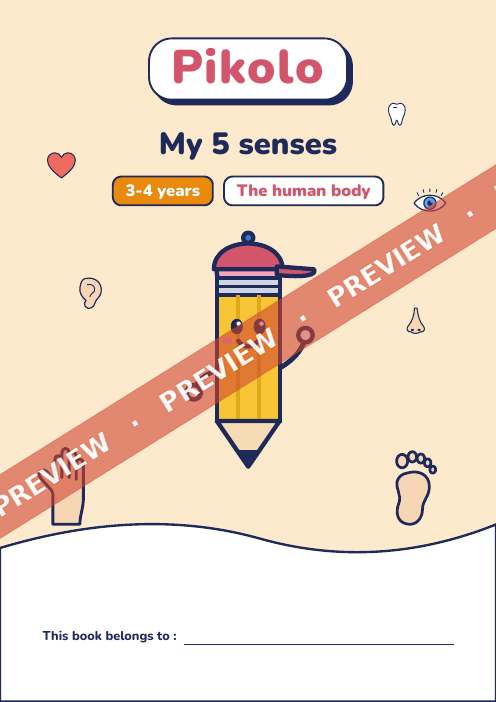 Fun theme book My 5 senses, 3-4 years