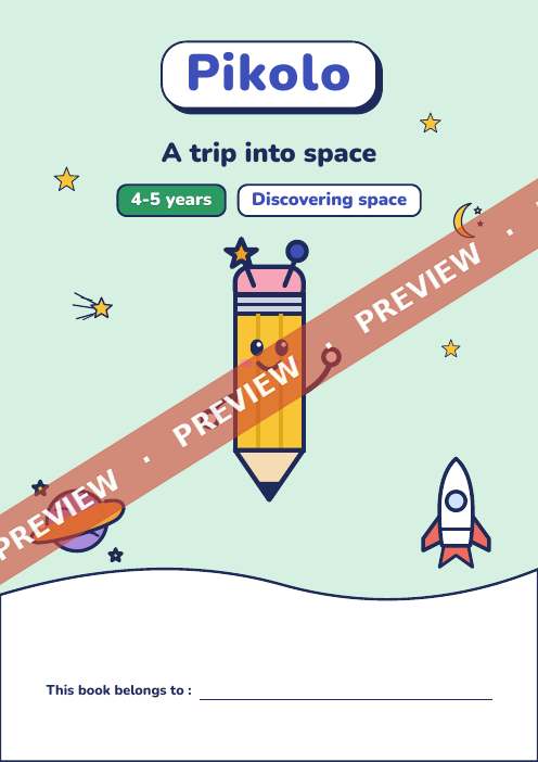 Fun theme book A trip into space, 4-5 years