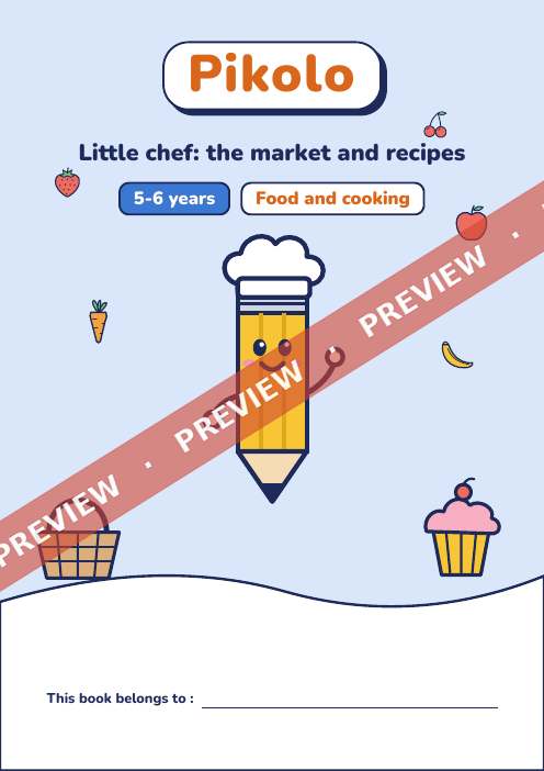 Fun theme book Little chef: the market and recipes, 5-6 years