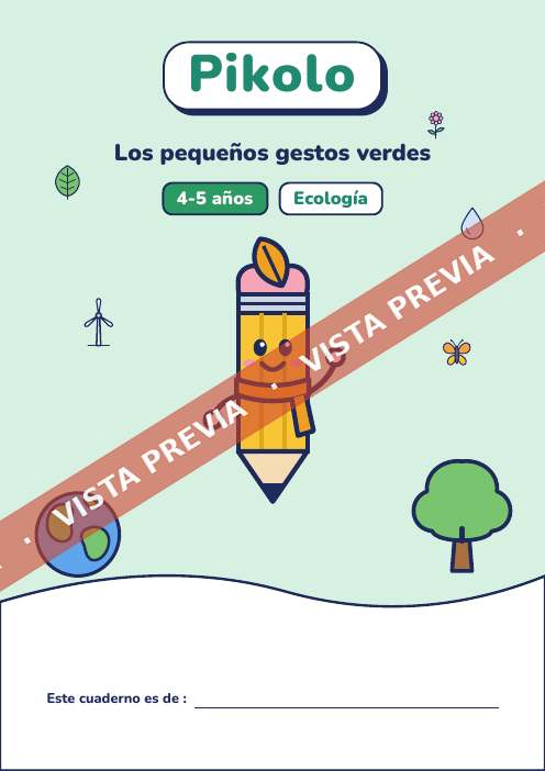 Cuaderno lúdico Los pequeños gestos verdes, 4-5 años