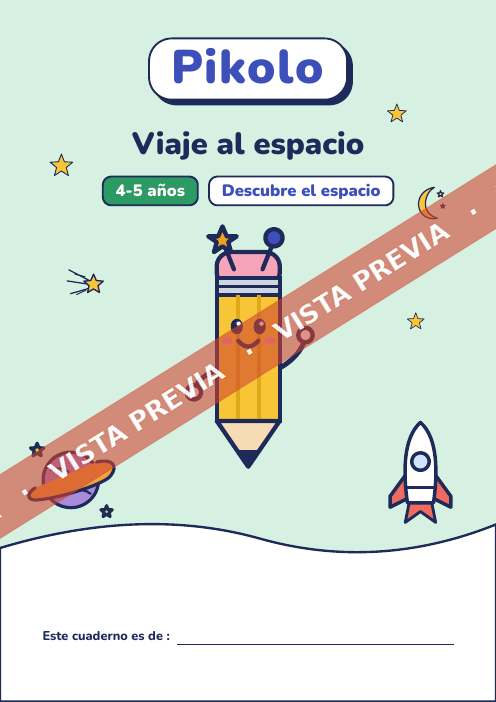 Cuaderno lúdico Viaje al espacio, 4-5 años