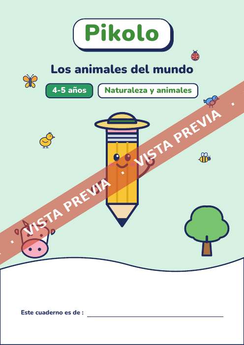 Cuaderno lúdico Los animales del mundo, 4-5 años