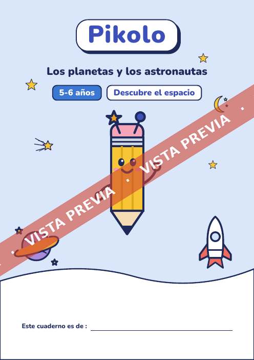 Cuaderno lúdico Los planetas y los astronautas, 5-6 años