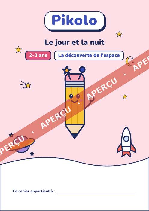 Cahier ludique Le jour et la nuit, 2-3 ans