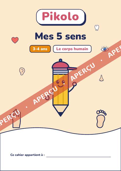 Cahier ludique Mes 5 sens, 3-4 ans