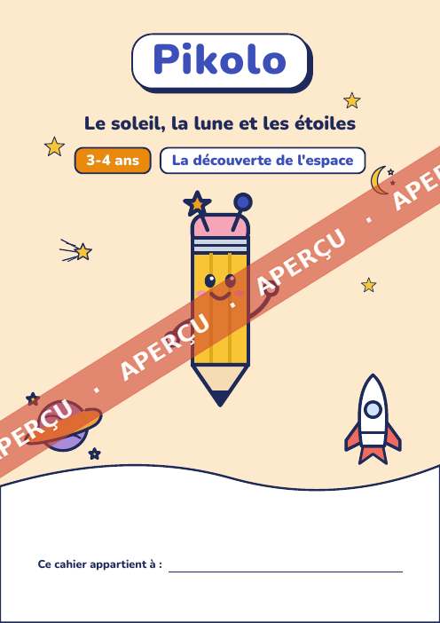 Cahier ludique Le soleil, la lune et les étoiles, 3-4 ans