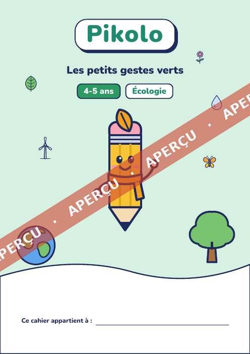 Cahier ludique Les petits gestes verts, 4-5 ans