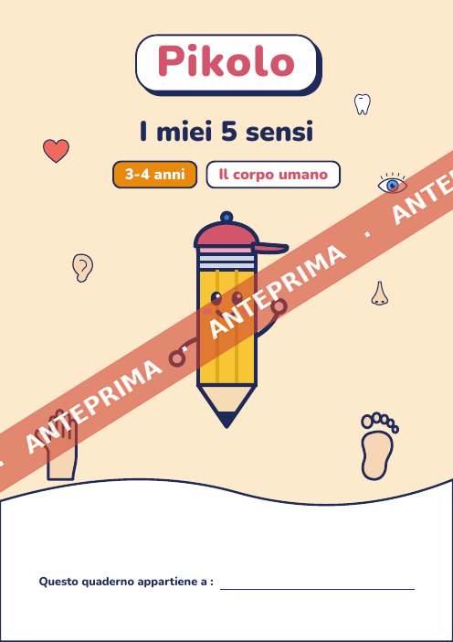 Quaderno ludico I miei 5 sensi, 3-4 anni