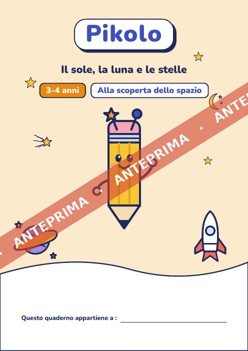 Quaderno ludico Il sole, la luna e le stelle, 3-4 anni