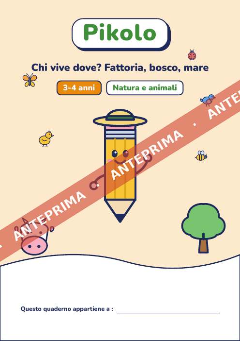 Quaderno ludico Chi vive dove?, 3-4 anni
