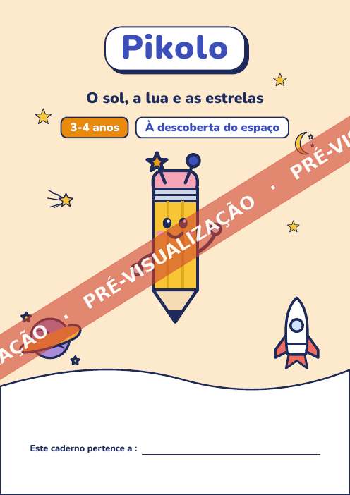 Caderno lúdico O sol, a lua e as estrelas, 3-4 anos