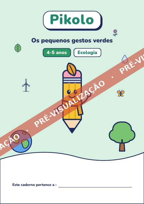Caderno lúdico Os pequenos gestos verdes, 4-5 anos