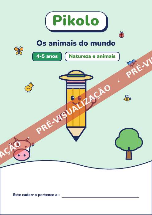 Caderno lúdico Os animais do mundo, 4-5 anos