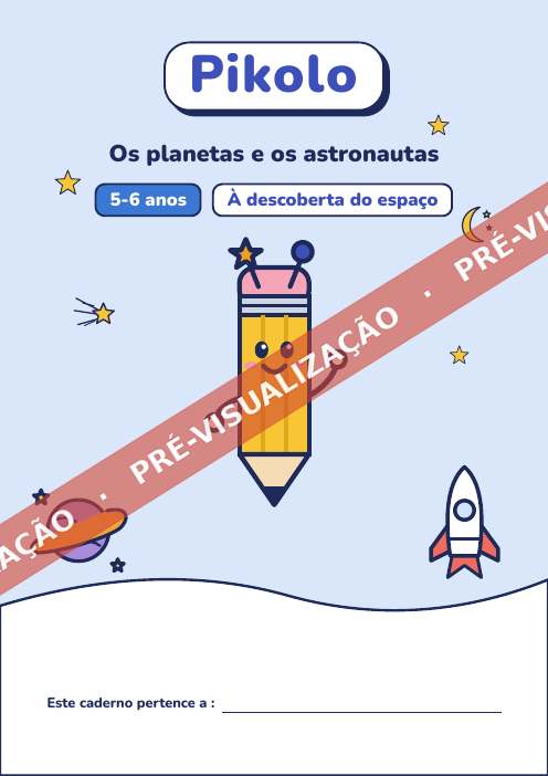 Caderno lúdico Os planetas e os astronautas, 5-6 anos