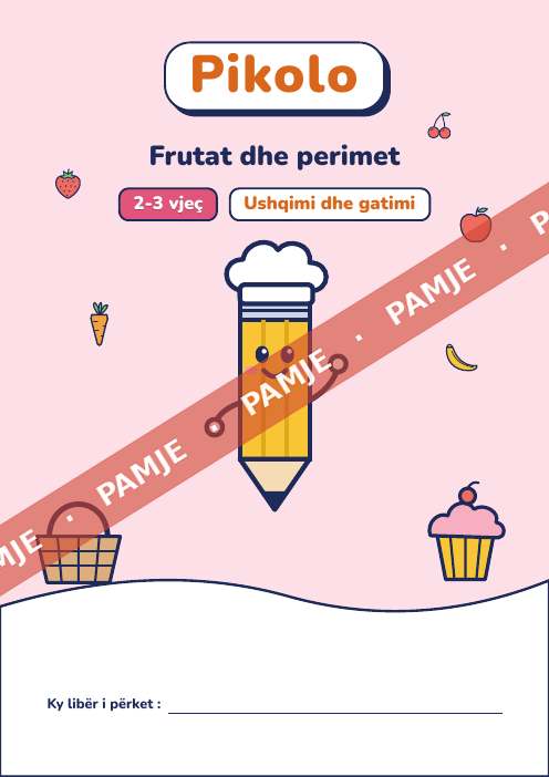 Libër argëtues Frutat dhe perimet, 2-3 vjeç