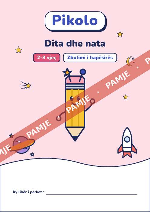 Libër argëtues Dita dhe nata, 2-3 vjeç