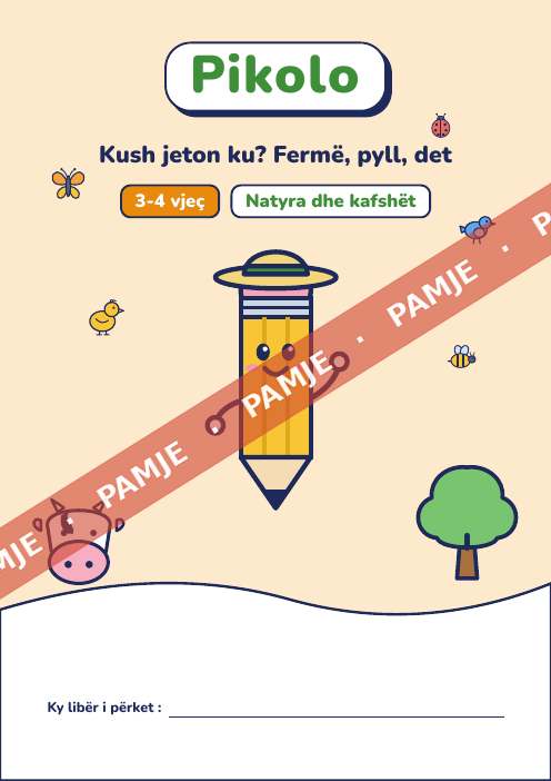 Libër argëtues Kush jeton ku? Fermë, pyll, det, 3-4 vjeç