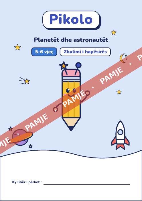Libër argëtues Planetët dhe astronautët, 5-6 vjeç