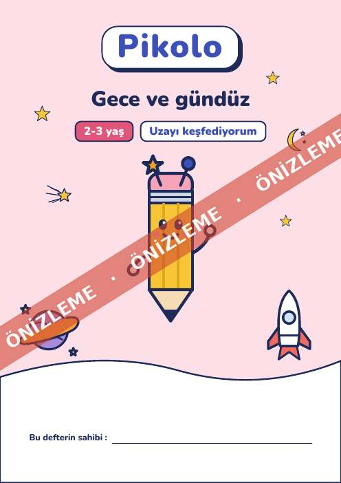 Eğlenceli defter Gece ve gündüz, 2-3 yaş