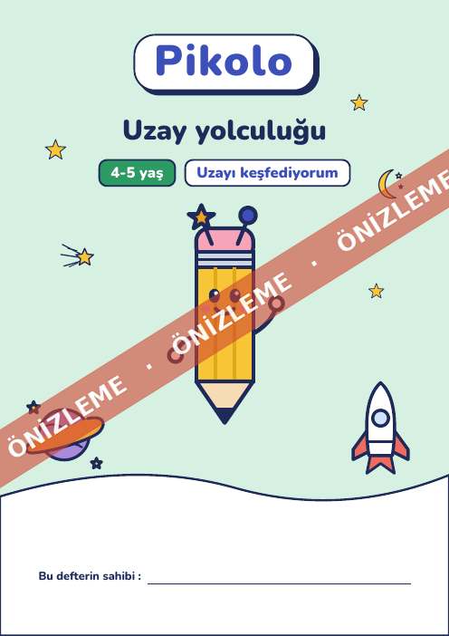Eğlenceli defter Uzay yolculuğu, 4-5 yaş