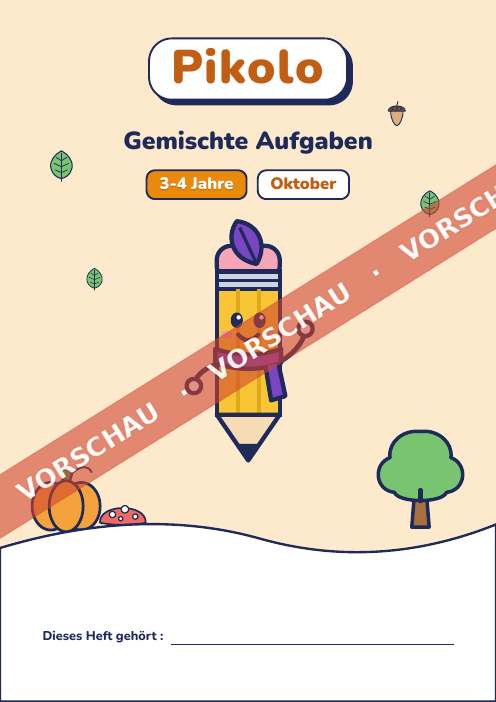 Heft des Monats Gemischte Aufgaben, 3-4 Jahre