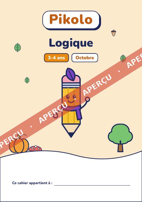 Cahier du mois Logique, 3-4 ans