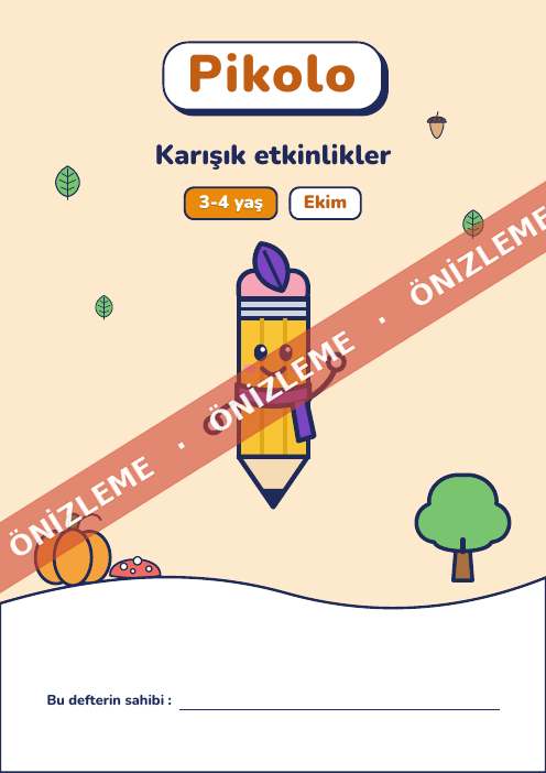 Ayın defteri Karışık etkinlikler, 3-4 yaş