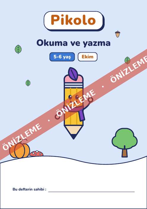 Ayın defteri Okuma ve yazma, 5-6 yaş